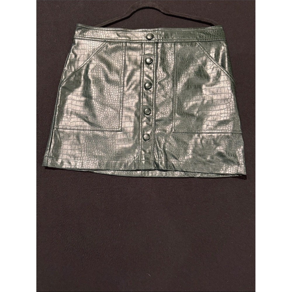 House of Harlow 1960 green faux‎ leather skirt size 10